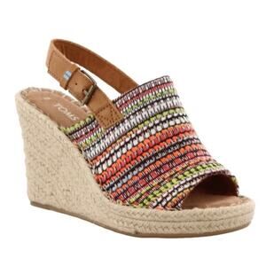 TOMS Monica Wedge Espadrilles Sz 8.5 - On Trend for Summer! Vibrant and Fun!!!